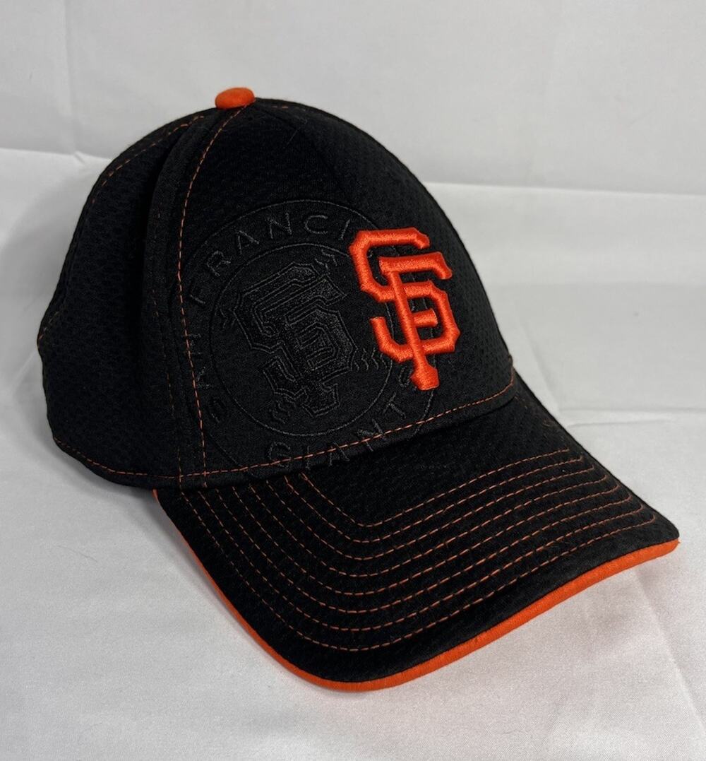 San Francisco Giants New Era 39THIRTY Hat Cap Mens Medium/Large M/L Black Orange